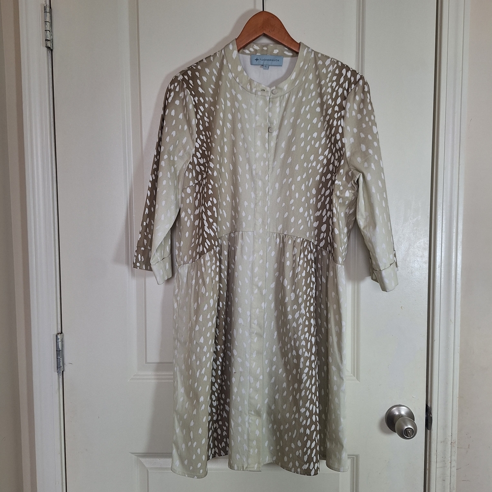 Tuckernuck Ivory and Taupe Printed Mini Dress